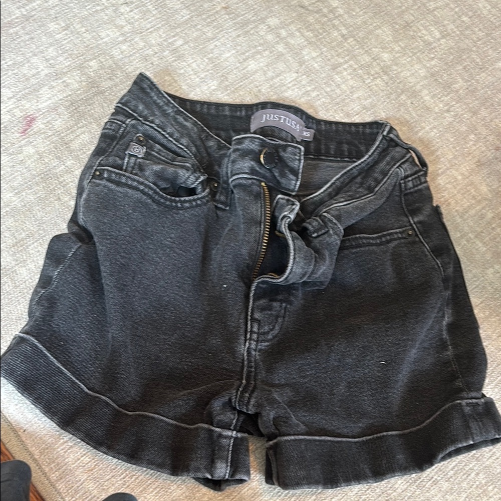 Just USA Kids Black Denim Shorts
